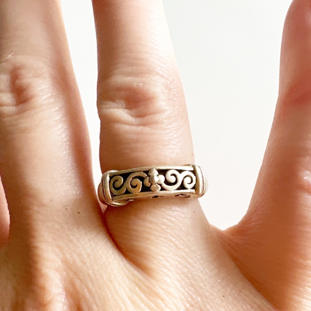 Sterling Silver Embroidered Ring